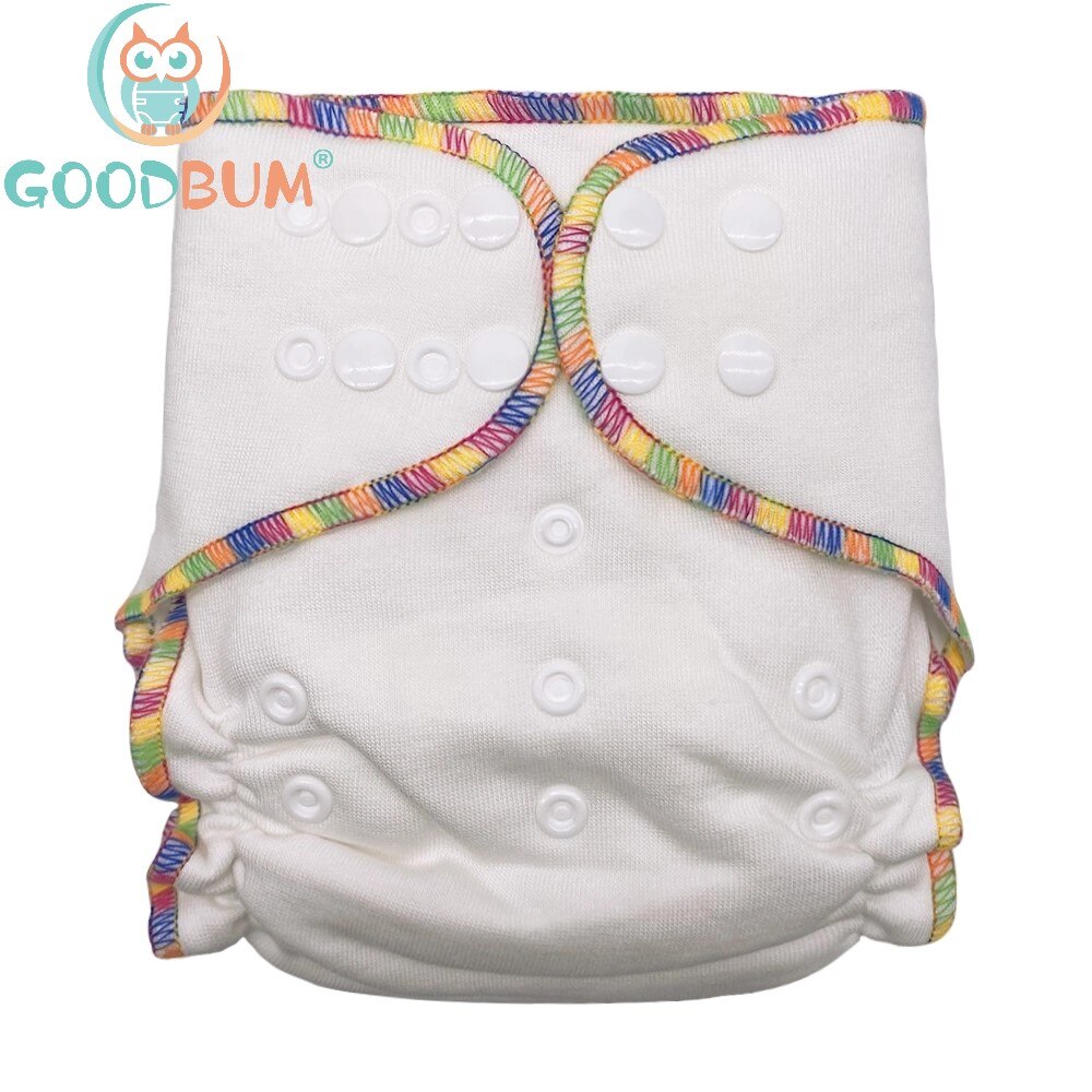Goodbum Bamboo Cotton AI2 Diaper Cloth Diaper Double Row Snaps Washable Adjustable For 3-15KG Baby Diaper