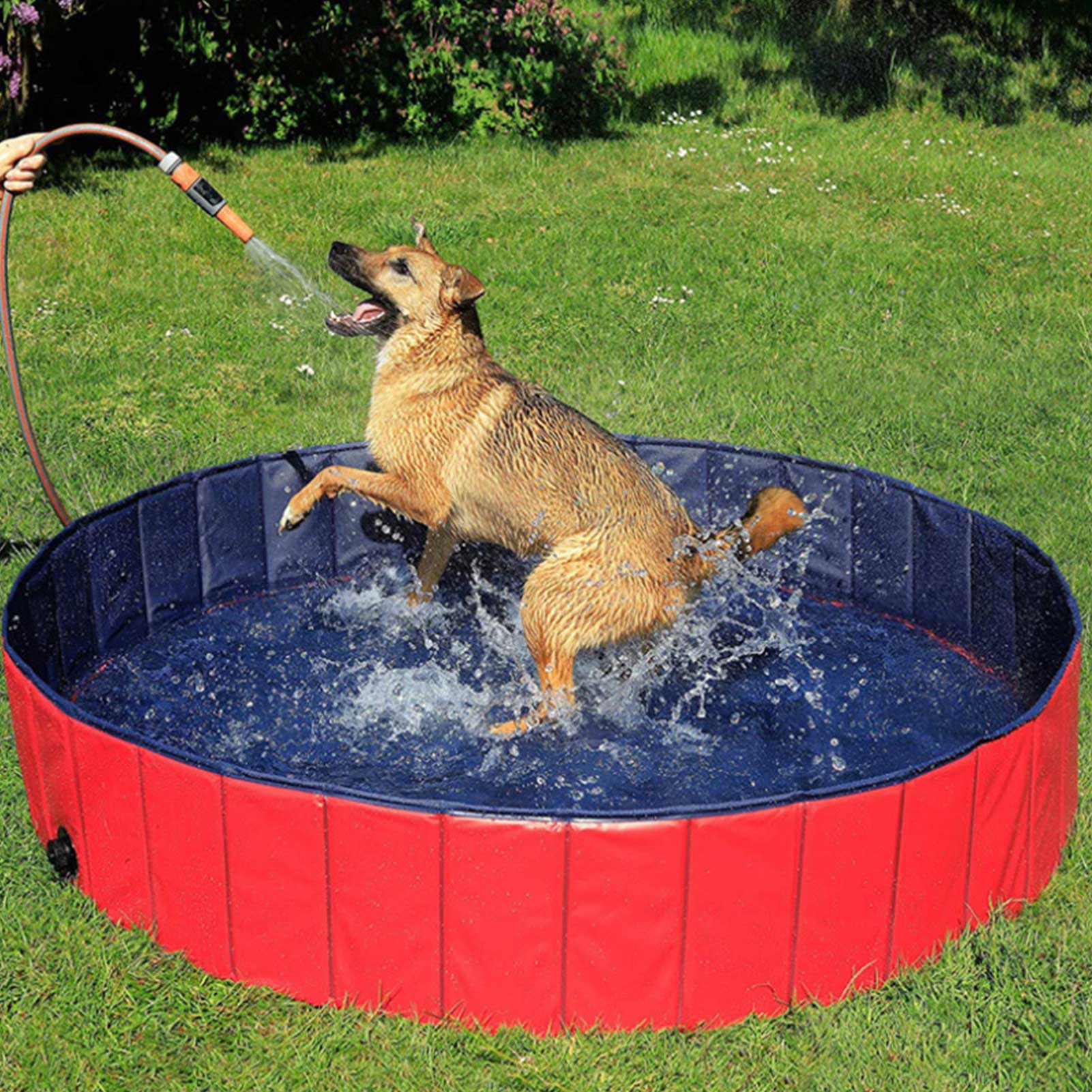 Dog Pool Foldable Dog Swimming Pool Pet Bath Swimming Tub Bathtub Pet Swimming Pool Collapsible Bathing Pool For Dogs & Cats