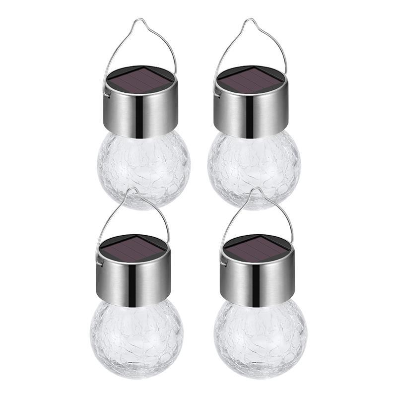 LED Solar Light Outdoor Waterproof Ball Style Solar Powered Roadside Light House Garden Decoration Emergency Solar Light: 4 pieces