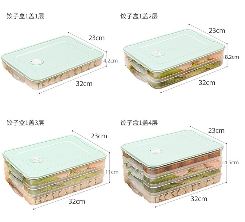 Dumpling Boxes Storage Tray Food Container Box for Keep Fresh Refrigerator Frozen Dumplings Storage Plastic Boxes