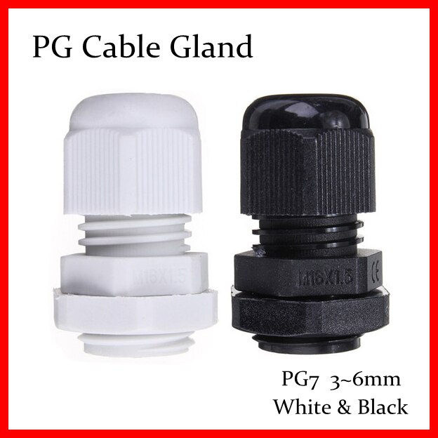 CE 100 STKS IP68 Waterdichte Nylon Plastic Wartel PG7 voor 3-6.5mm kabel