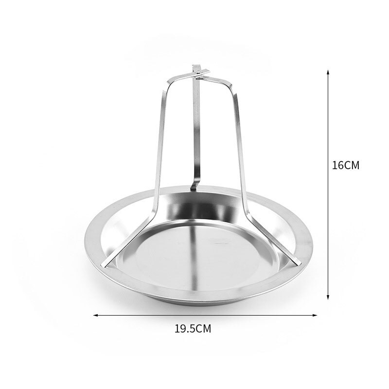 Kippenspit Rek Vouwen Rvs Verticale Koffiebrander Kip Houder Pan Non Stick Carbon Staal Grillen Tool Voor Bbq