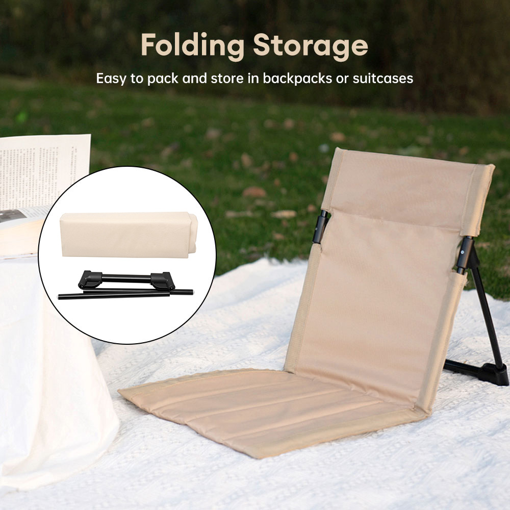 draussen Foldable Camping Sessel Foldable tragbar Strand Sessel Garten Park Single liegend Sessel Rückenlehne Kissen Picknick Camping