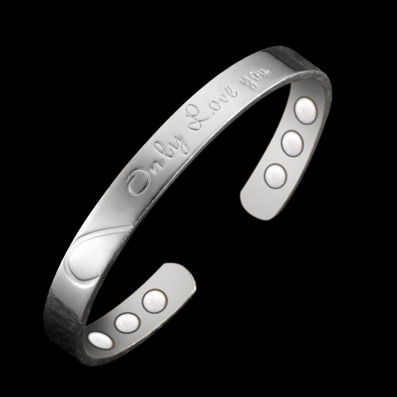 ! 100% Koper &quot;Alleen Liefde U&quot; Bangle6 Magneten Gezondheid Balans Magnetische Armband Bangles Voor Mens/Vrouwen