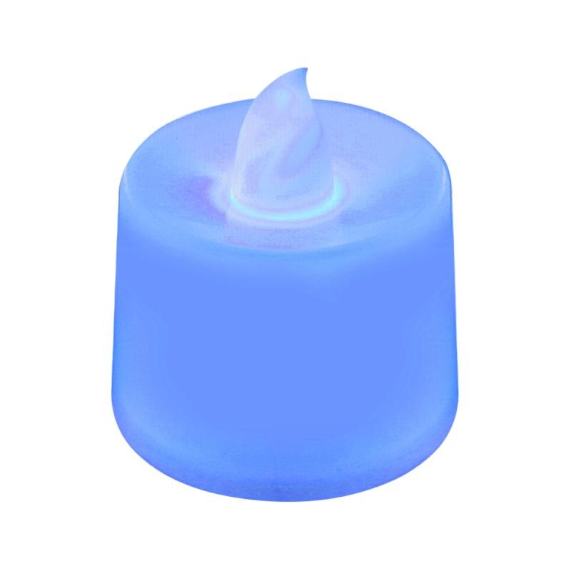 Bougie LED multicolore 6 couleurs, 1 pièce, Simulation de flamme colorée, bougie électronique pour mariage, maison, décoration de fête d&#39;anniversaire: Bleu