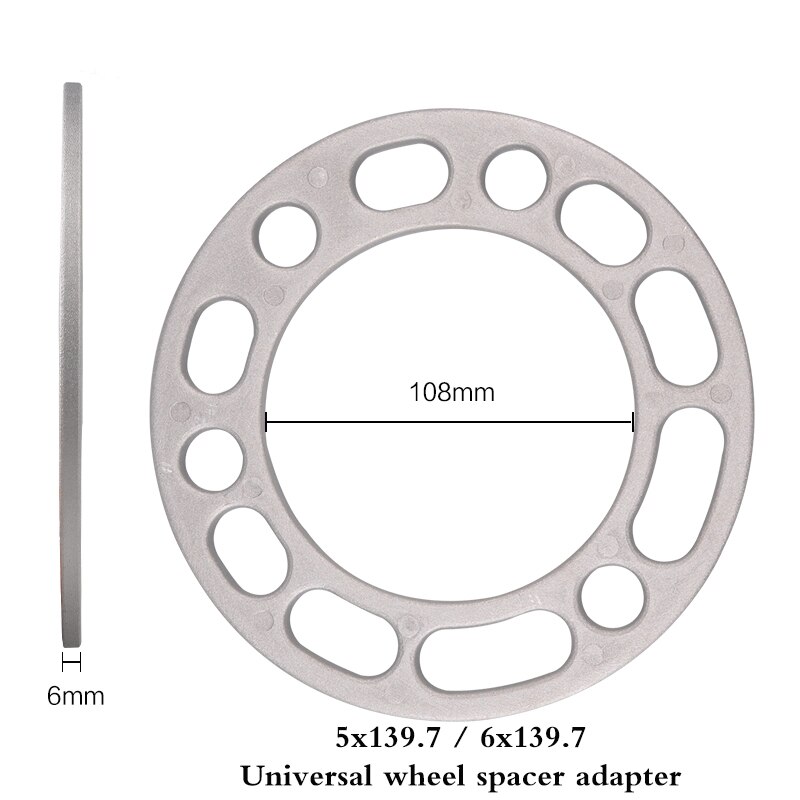 2Pcs /Set Aluminum Alloy Adjusting Shims 6Mm For Jimny Pajero Suv Wheel Spacers