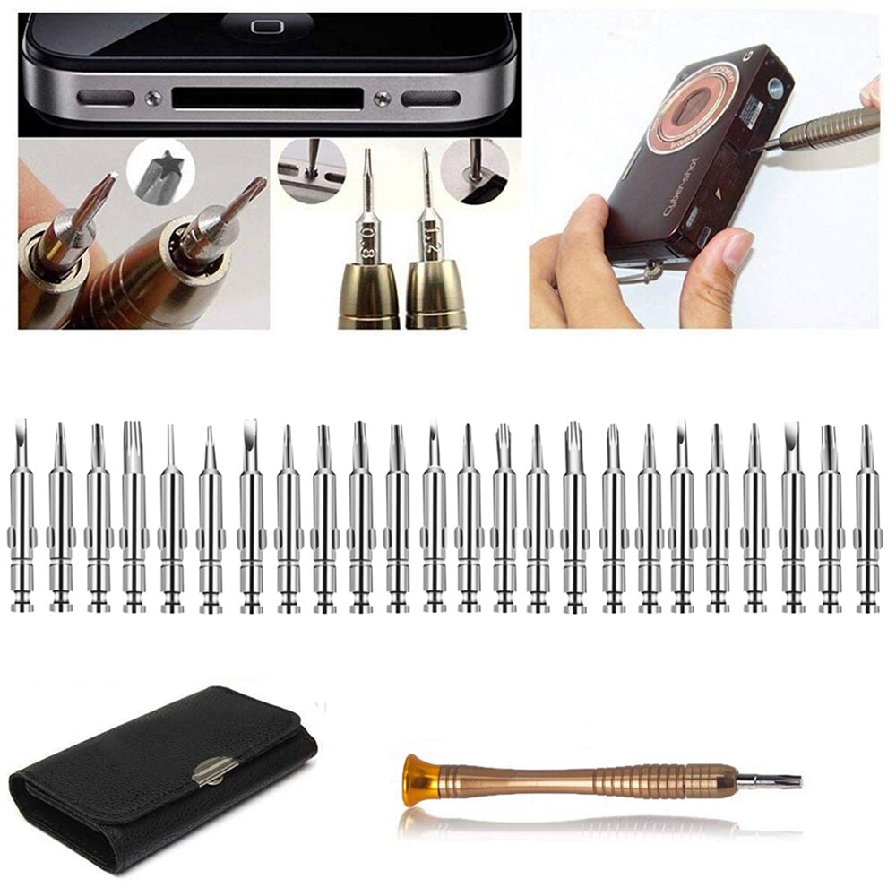 25 in 1 Precision Torx Screwdriver Cell Phone Wallet Repair Tool Kit for Mobile Phone Cellphone Electronics PC