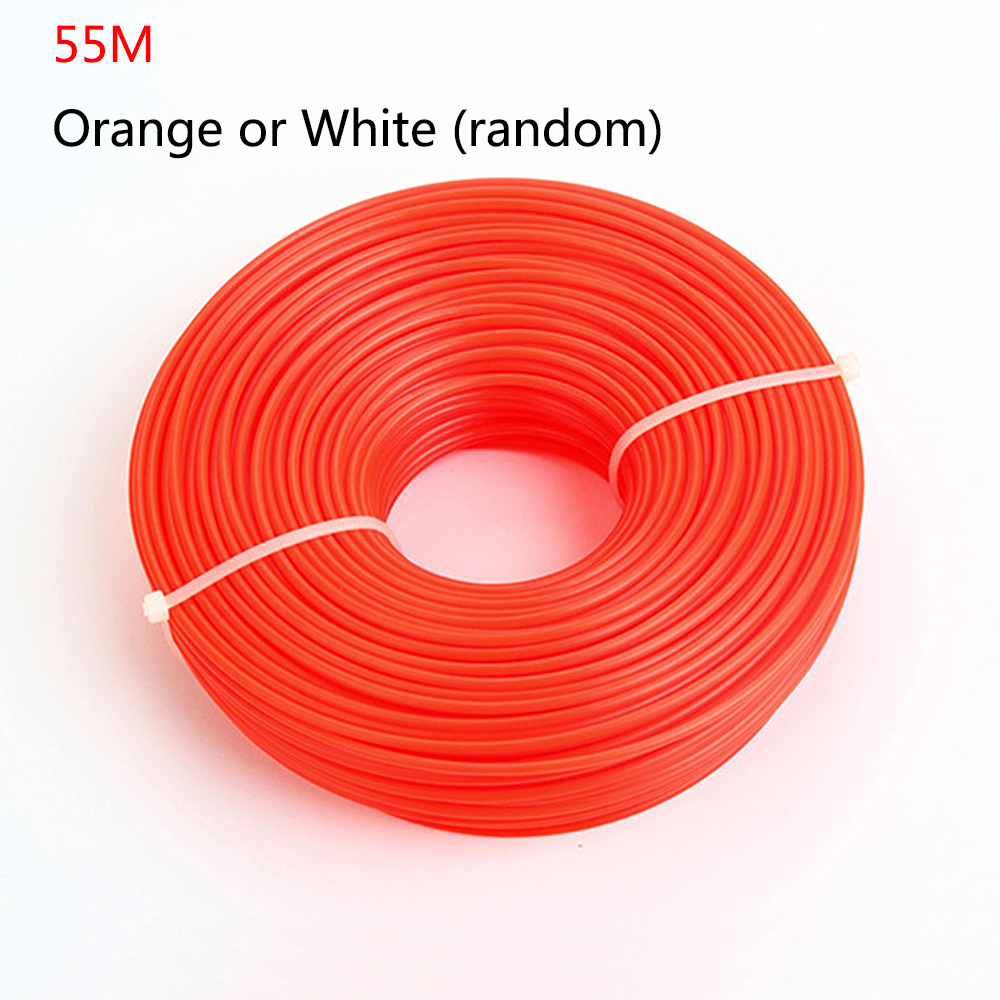 3Mm Nylon/Staaldraad Trimmer Draad Maaien Trimmer Touw Bosmaaier Hoofd Strimmer Lijn Maaien Draad Grasmaaier accessoire 4 Types: nylon round 55m