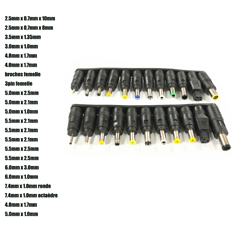 8/10/23PCS DC Power Adapter Connector Kit Male To Female 5.5x2.1mm Universal Jack Socket DC To Mirco USB Type C Plug Connector: Brown