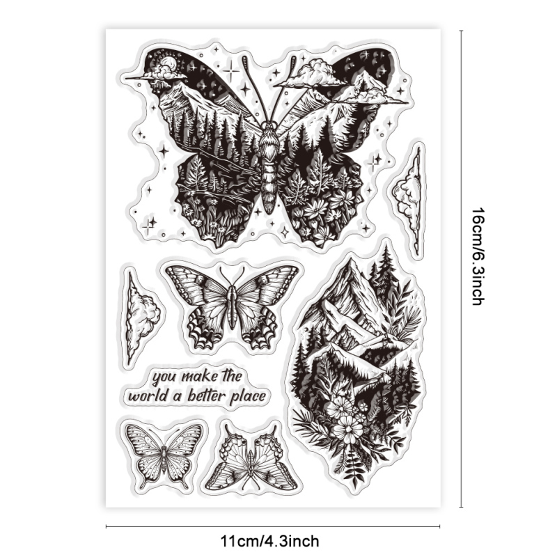 1 hoja de sellos transparentes con texto de bendición de hojas de Ginkgo para hacer tarjetas, sellos transparentes de hojas de otoño, sellos transparentes para bricolaje