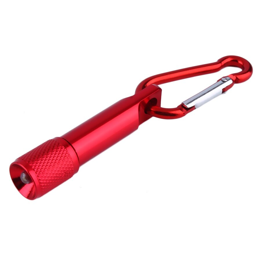 Mini Flashilight torch Carabiner Keychain Hook Lamp Portable 5 LED Mini Flashlight Light Torch Aluminum Keychain: Red