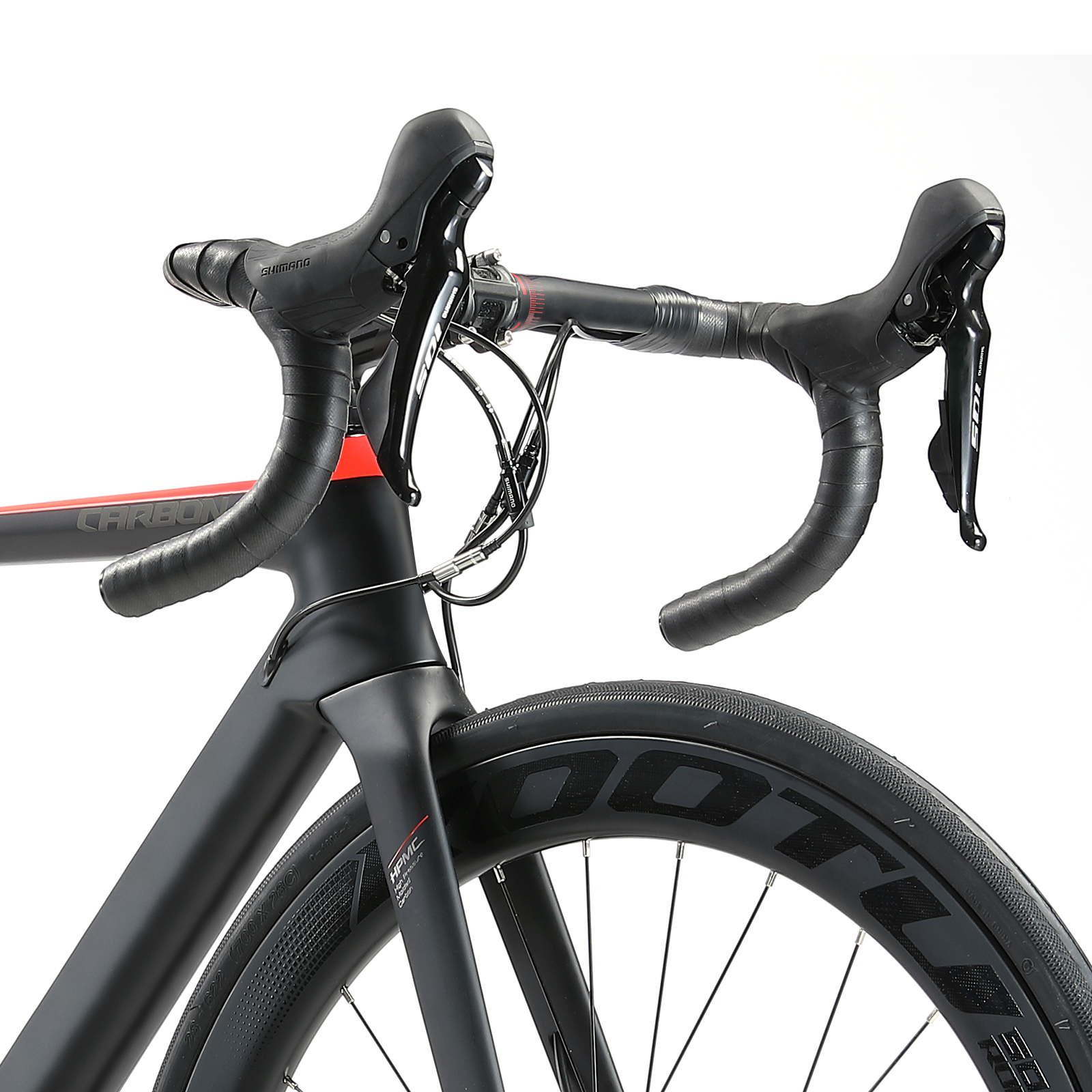 KOOTU Fahrrad Lenker Carbon Fiber 420MM/440MM Mountainbike/Mountainbike Lenker Carbon Rennrad lenker Fahrrad: red-420mm