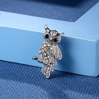 RINHOO Stern Inkfish Vögel Eule Hedgehog Eidechse Brosche Pins für Frauen Emaille Broach Pins männer Anzug Schmuck Zubehör: Owl