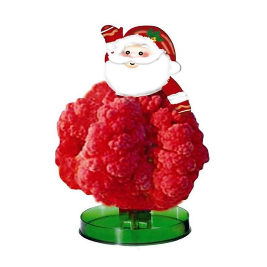 Árbol de Navidad para niños, árbol misterioso, crecimiento de cristal mágico, suministros para de Navidad de cumpleaños, árbol de cerezo, Santa, muñeco de nieve, decoración: Santa