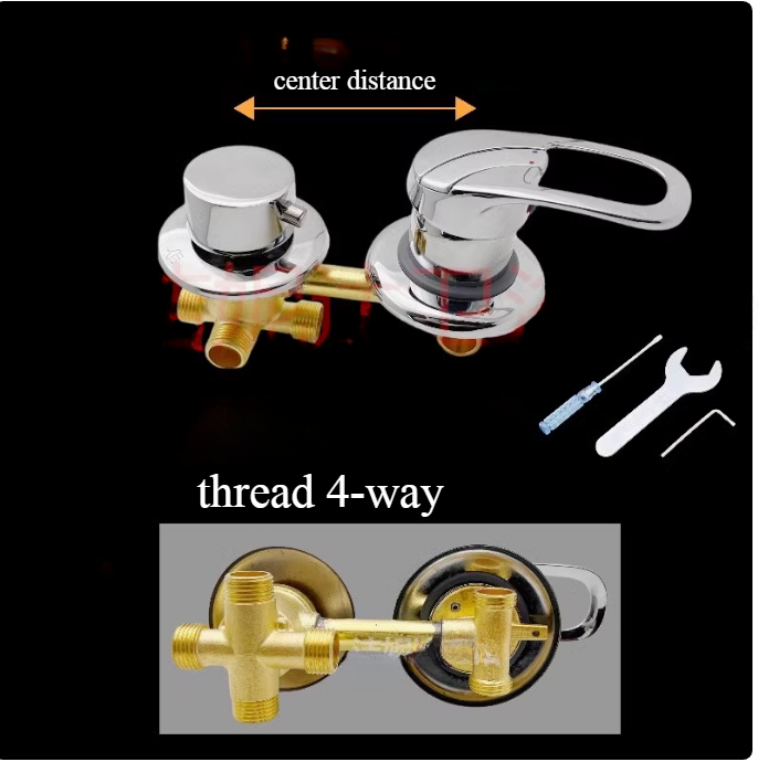 2/3/4Way Bath faucet water mixing valve switch Shower Switch Control Faucet Mixer Shower Cabin Accessories Valve Diverter Tap: Silver / 32mm