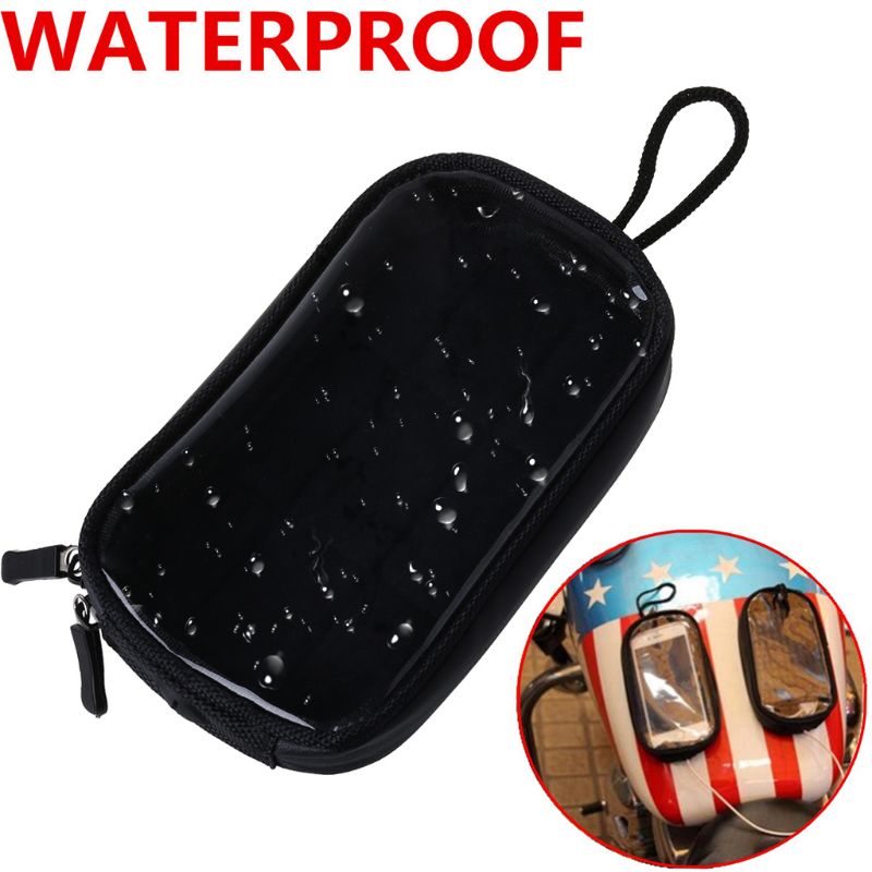 Sacoches de moto noires magnétiques pour réservoir d'essence, transparentes, pour étui de téléphone portable, support de moto universel