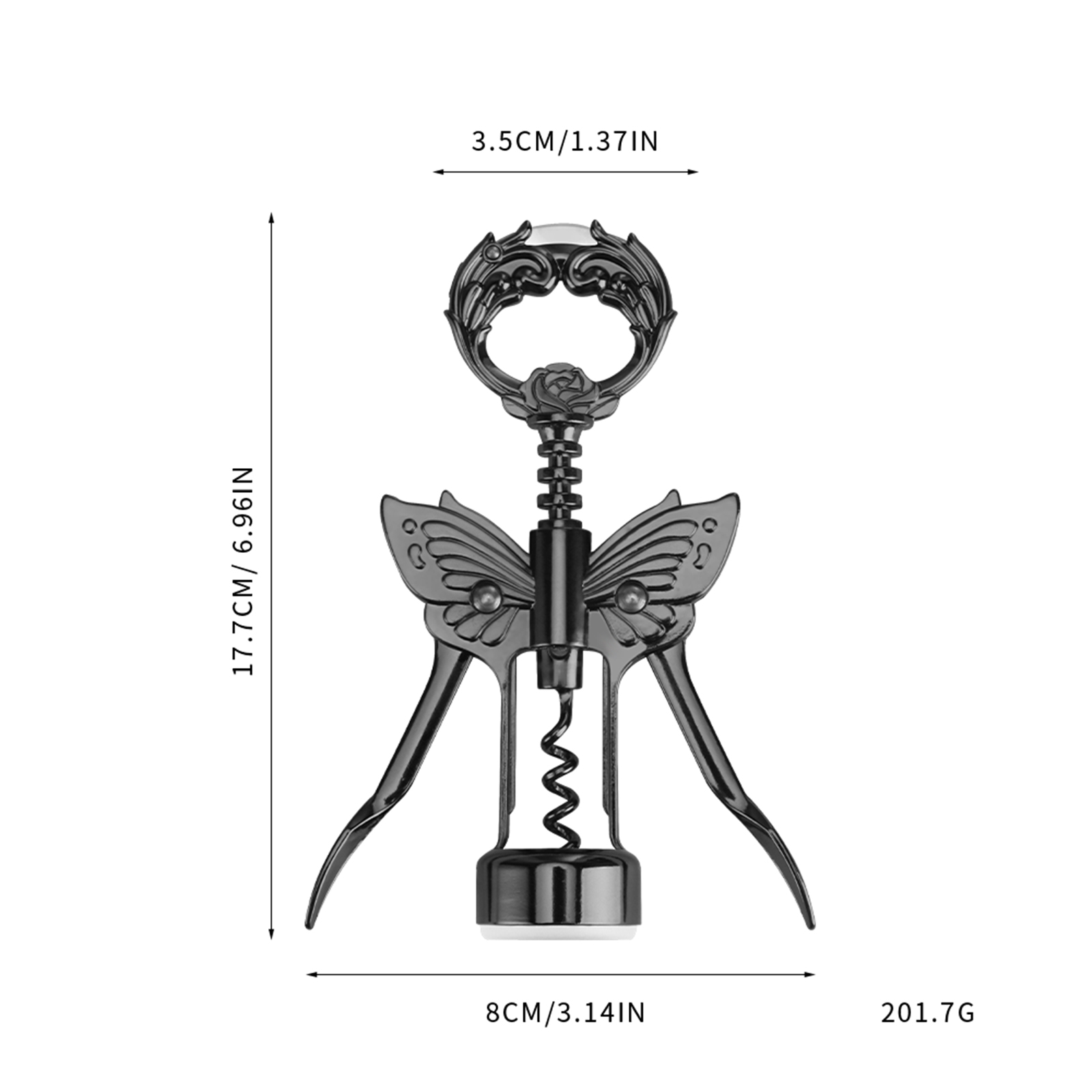 Złoty otwieracz robić wina i piwa z nożem foliowym, motylkowy otwieracz robić butelek, nietoperz, korkociąg robić wina, powlekany brązem, poziomica, wyciągany korek