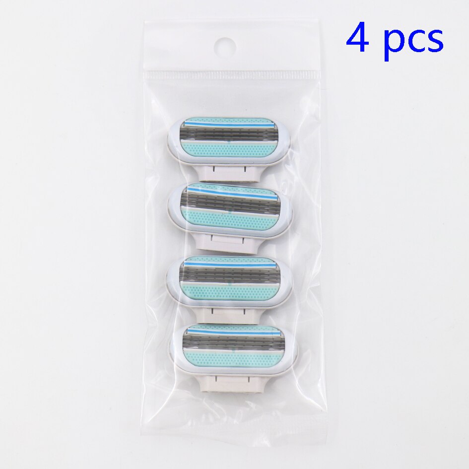 Dames drielaags scheermes roze, dames ontharingsmes / okselhaar scheerapparaat / gezichtsscheerapparaat / bikinilijn scheerapparaat: 4 stuks