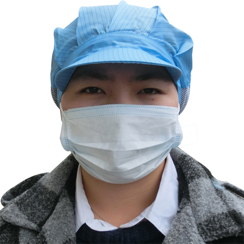 Anti Static Protective Headgear Cleanroom ESD Clean Room Food Working Hat Industrial Security Labor Workshop Head Protection