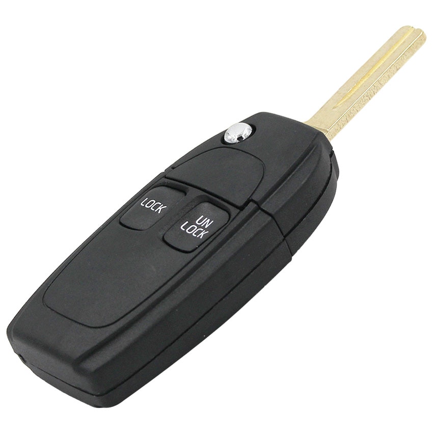 Funda inteligente para llave de coche carcasa para llave remota de 2 botones, hoja sin cortar para Volvo C70, S40, S60, S70, S80, S90, V40, V70, V90, XC70, XC90
