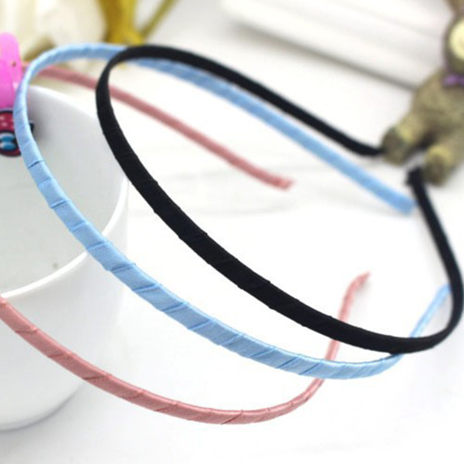 Diadema de tela de 5mm para niños, diadema de Aro para la cabeza, banda para el cabello, diadema para niños, ajuste de Base delgada estrecha, accesorios para el cabello DIY