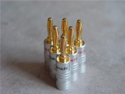 10 stks/partij 24 k gold nakamichi speaker banaanstekkers zuiver koper audio jack connector gratis