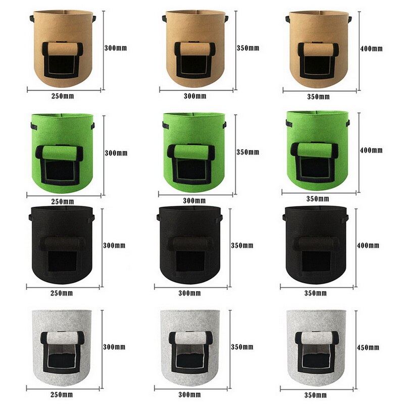 5 Size Plant Grow Bags Home Garden Potato Pot Greenhouse Vegetable Growing Bags Moisturizing Vertical Garden Bag Seedling