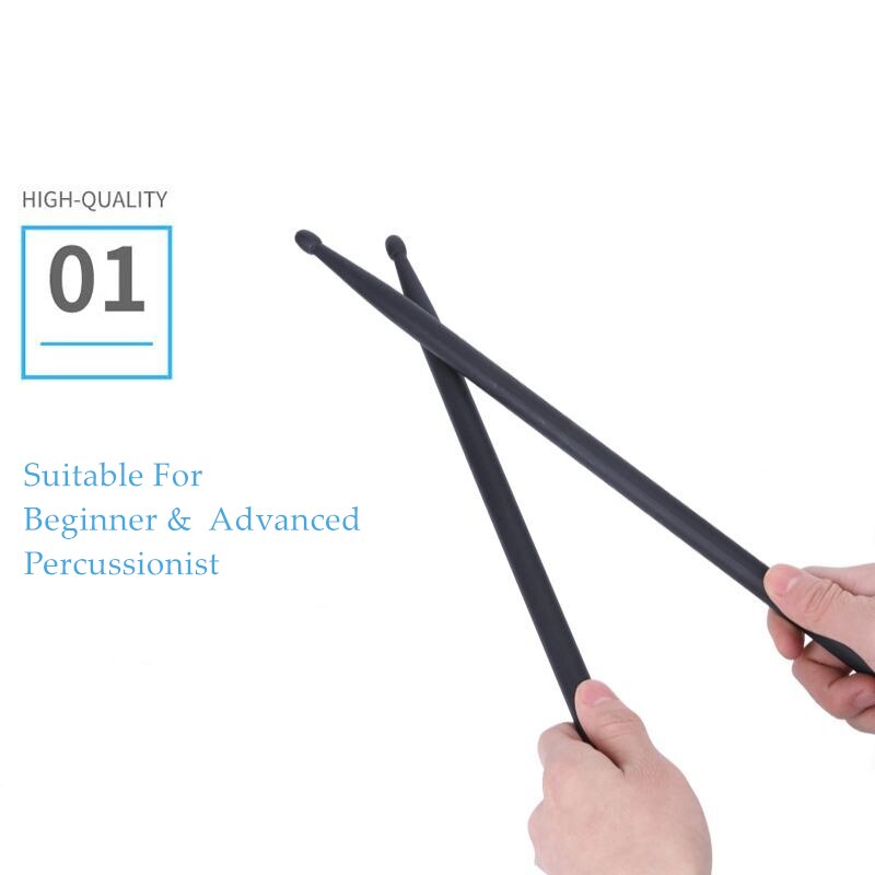 Heavy Drumsticks Aluminum Alloy Drum Set 5A Musical Instrument Percussion Accessories for Beginner Black 41cm