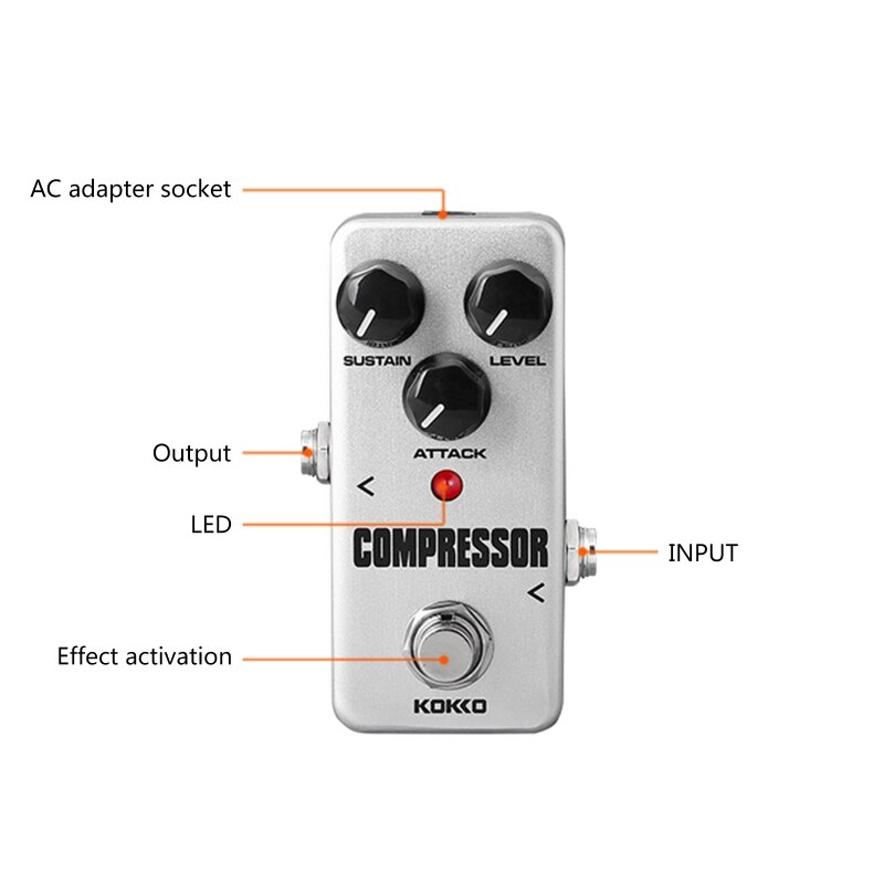 Mini Effect Processor Compressor Guitar Pedal Fully Analog Circuit Universal for Guitar and Bass
