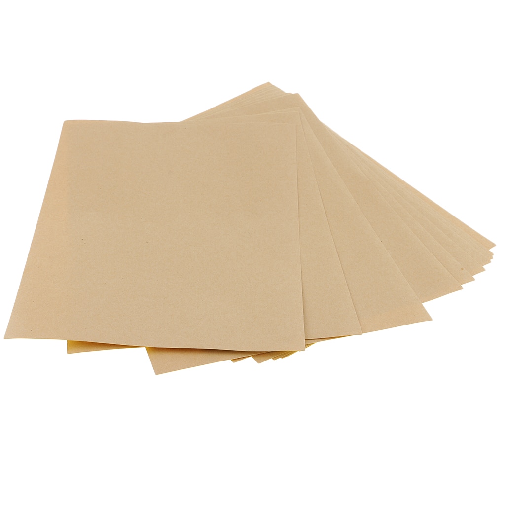 Pegatinas de papel Kraft liso autoadhesivas A4, etiquetas en blanco para oficina, papelería, etiqueta para manualidades, etiquetas adhesivas traseras imprimibles, color marrón, 10 Uds.
