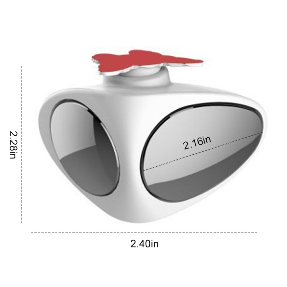 Car Rearview Blind Spot Zone Mirror Wide Angle Dual Side Glass Wing Mirror Car Rearview Mirror Accessories Auto Parts: Right white