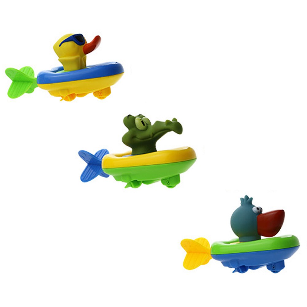 Kinderen Leuke Cartoon Dier Paddle Boot Babybadje Speelgoed Pull Touw Voorjaar Kids Bad Spelen Met Water Speelgoed Bad Speelgoed peuter Jongen Speelgoed: Default Title