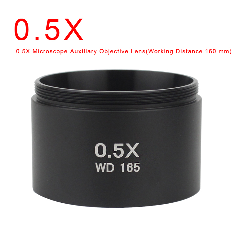 WD165 0.5X 0.7X 0.75X 1.5X 2.0X Auxiliary Objectief Draad 48Mm Barlow Glas Lens Voor Stereo Trinoculaire Microscoop