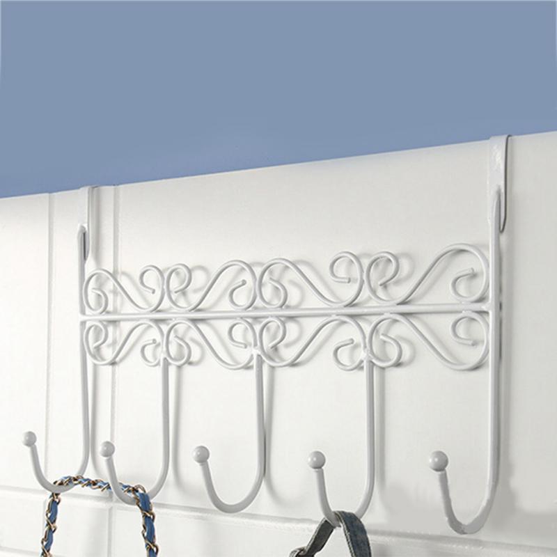 1pc ganchos de porta casa banheiro cozinha organizador chapéu toalha casaco roupas cabide porta ganchos parede porta pendurado rack titular: White