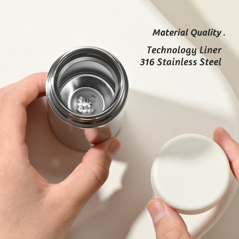 Vaso de aislamiento térmico al vacío portátil de acero inoxidable 316 grueso de pequeña capacidad de 120/150/180ml, termo, taza de bolsillo