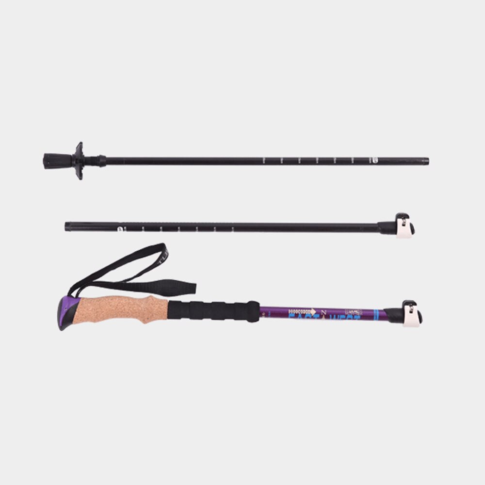 Eva cork handle Walking Sticks Telescopic Trekking Hiking Poles Ultralight Walking Canes With Rubber Tips Protectors