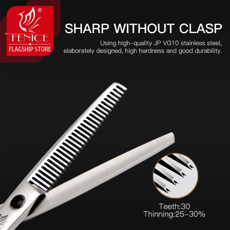 Fenice 6 inch Hair Cutting Thinning Scissors Set Hairdressing Shears Children's Family Combination Tools Set