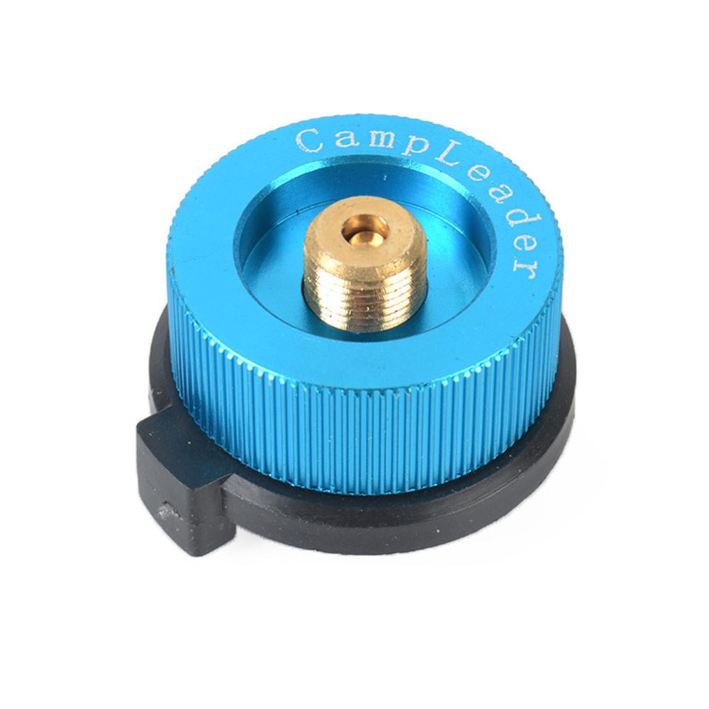 Gas Cartridge Hoofd Conversie Adapter Nozzle Fles Input Type Schroef Type Lindal Valve Output Camping Kookgerei Kachel Accessoires: sky blue