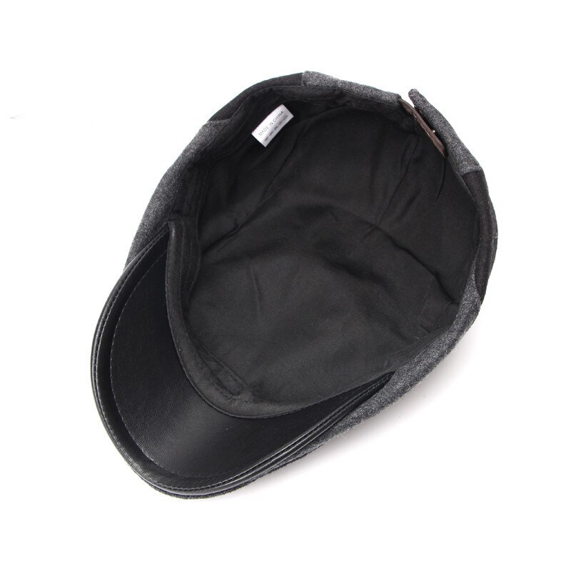 Winter Cotton Men Women Dark Grey Flat Ivy Cap Soft Solid Color Driving Cabbie Hat Adjustable Newsboy Caps