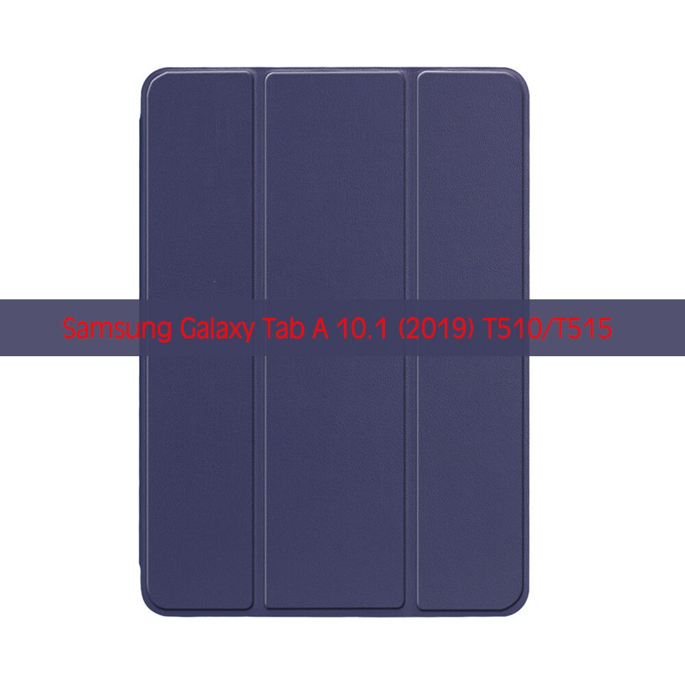 QIJUN Tablet caso para Samsung Galaxy Tab A ) 10,1 pulgadas SM-T510 SM-T515 Funda de la PC de la PU de cuero de cubierta inteligente Auto dormir: Navy Blue