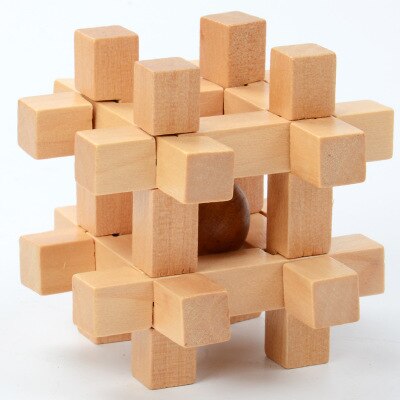 Wooden Toy Unlock Puzzle Key Classical Funny Kong Ming Lock Toys Intellectual Educational For Children Adults Stress Relief Toys: Gold