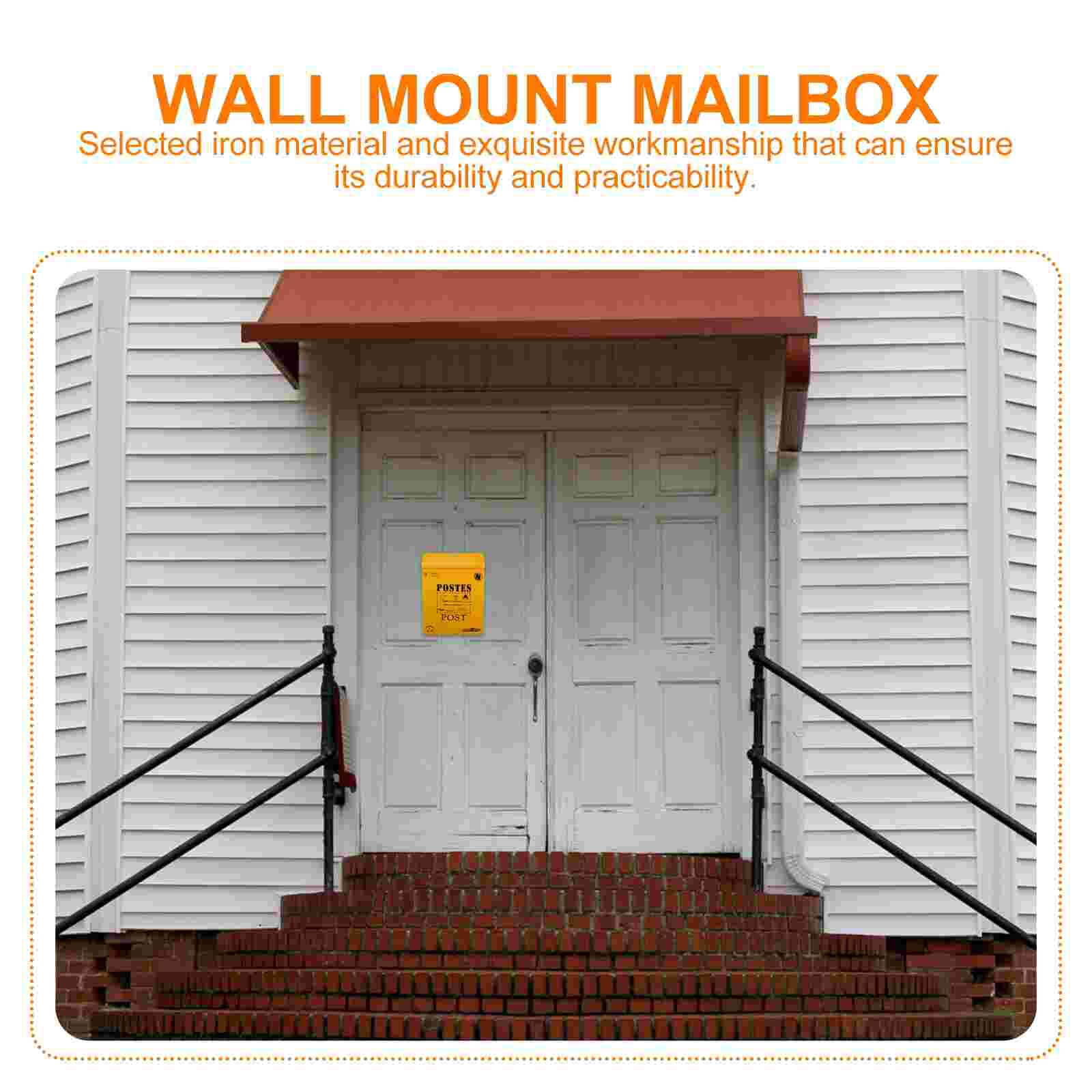 1 Pc Vintage Mailbox Lockable Mail Box Wall-mounted Mailbox Iron Letter Box