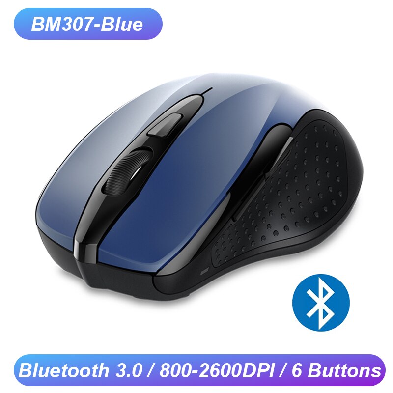 TeckNet bezprzewodowa mysz optyczna komputerowa mysz Bluetooth 2600DPI 2.4G bezprzewodowa mysz Bluetooth ergonomiczne myszy do laptopa/tabletu: BM307 Blue