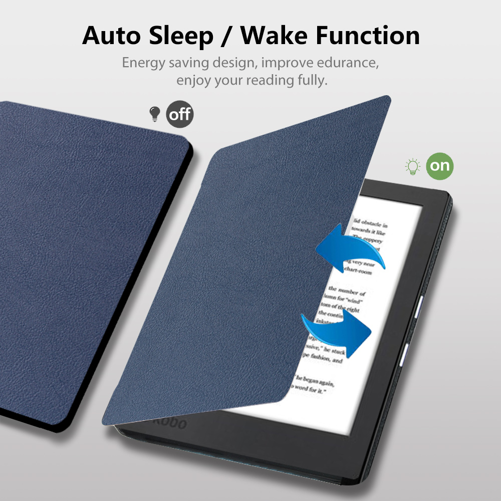 Funda de cuero para KOBO AURA EDITION 2 Funda de 6 pulgadas N236 eReader Ebook Funda Capa Folio magnética Auto Wake Sleep Print Book Cover