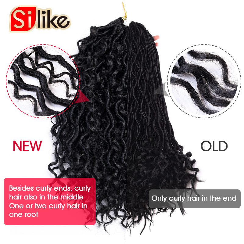 Silike 14 "dea Locs estensioni dei capelli tutto'uncinetto trecce sintetiche a spirale serrature per capelli trecce tutto'uncinetto per donne 24 fili