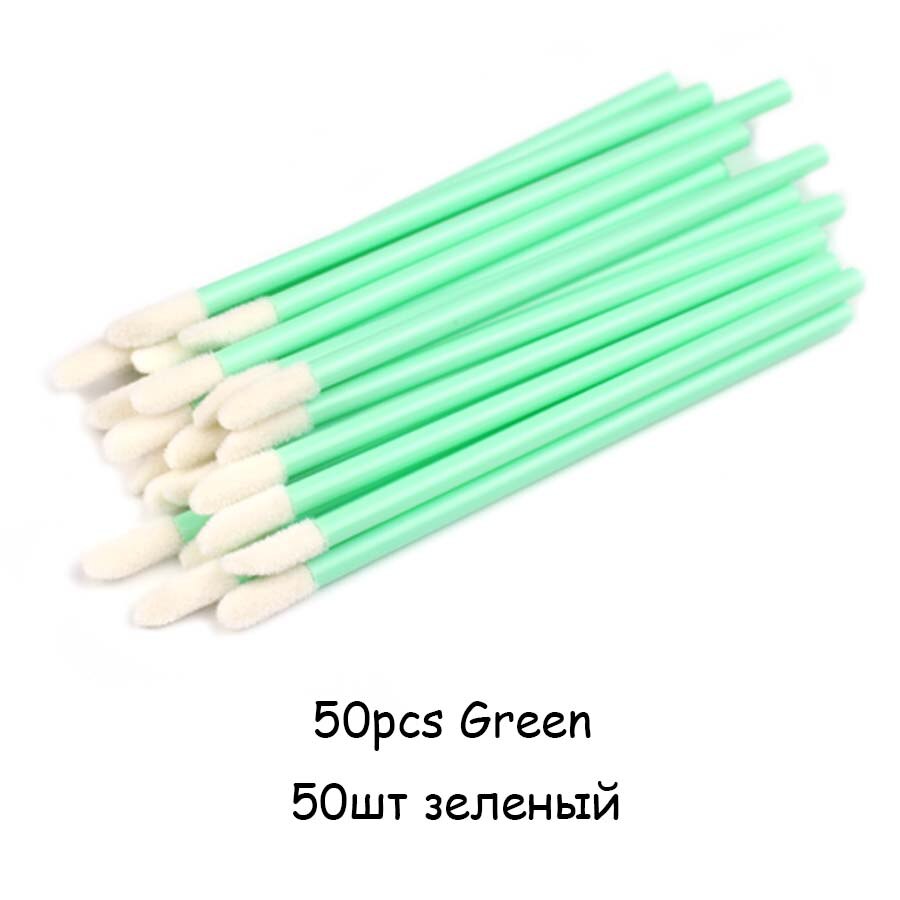 50 Stuks Wegwerp Lip Borstel Wimperborstels Wimpers Micro Borstels Wimper Extension Applicator Cleaner Beauty Makeup Tools: 50pcs Green