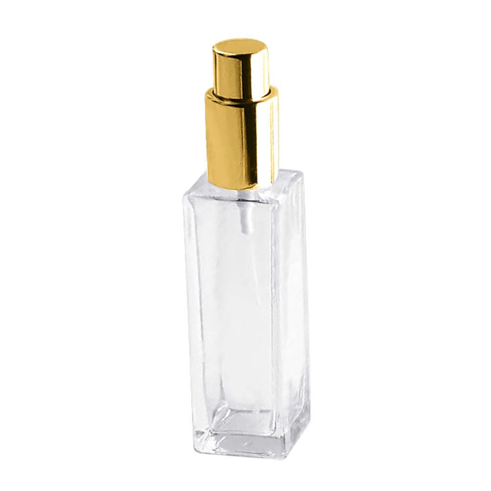 Atomizador de Perfume recargable de vidrio transparente portátil, botella de Spray vacía de recarga de vidrio, botellas de Perfume recargables, 30/50ml: Golden 30ml