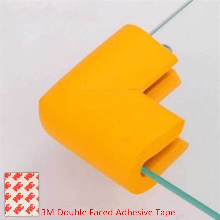 4 stk/partij U-vorm Corner Protector Baby Veiligheid Zachte Edge Guards Zuigeling Glazen Tafel Edge & Corner Guards Met 3M Sticker: orange