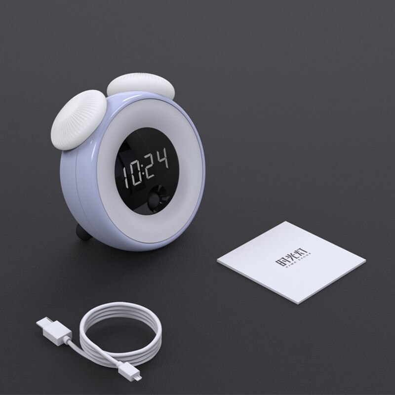 LED Digital Alarm Clock Smart Silent Radio Electronic Small Backlit Intelligent Sensor Children Cute Charging Night Sleep Light