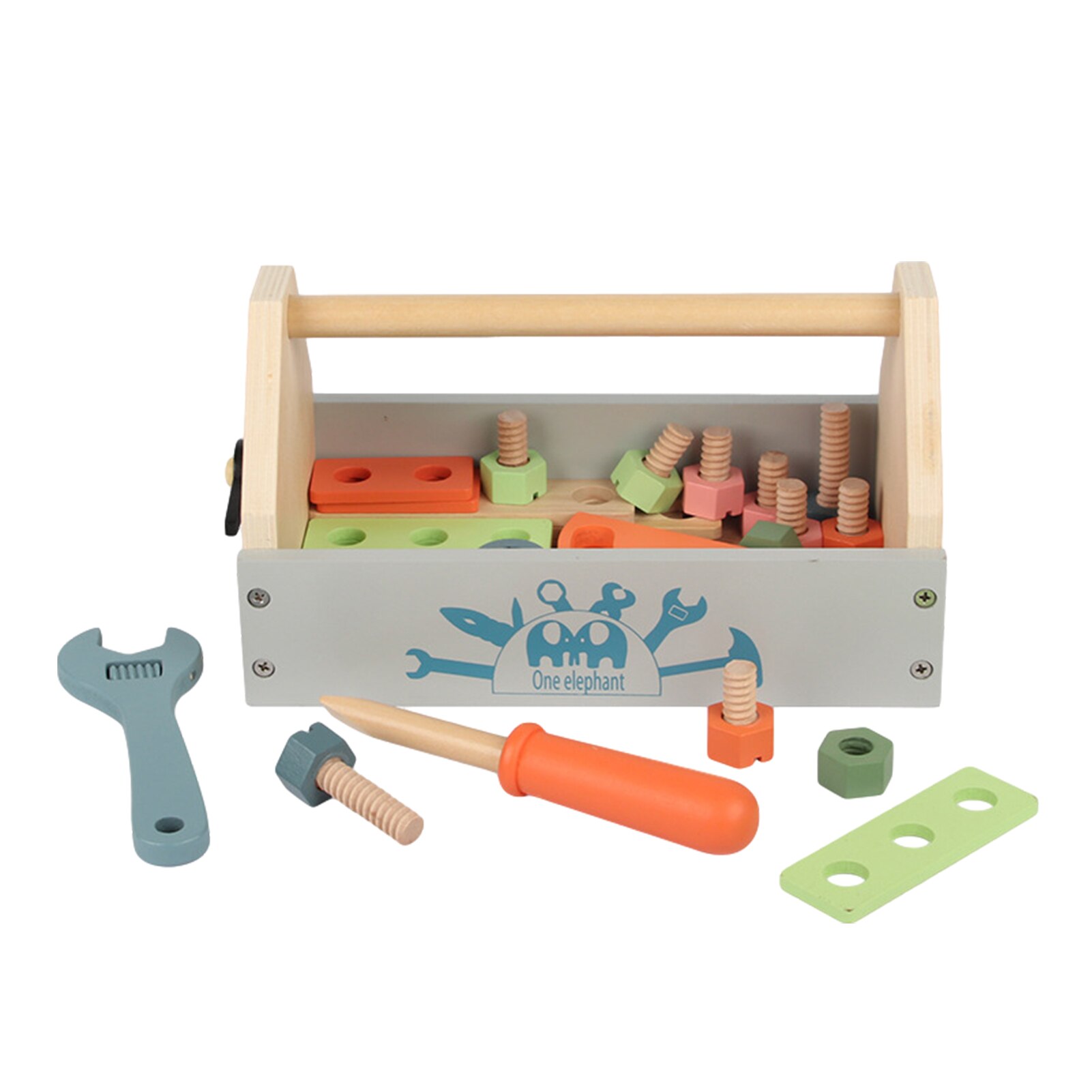 Kids Wooden Screw Assembly Toy Baby Hands-on Multi-Function Repair Nut Combination Disassembly Tool Box Children Educational Toy: Default Title